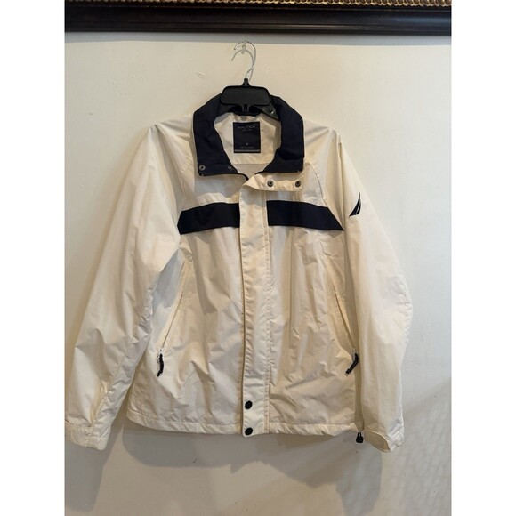 Nautica Other - White Nautica Hooded Jacket Windbreaker Mens Size Medium M